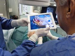 Tablet navigation during percutaneous nephrolithotomy